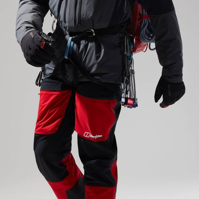 Berghaus moški mtn vodnik gtx pro pant 6JTH266 oblačila črna/rdeča