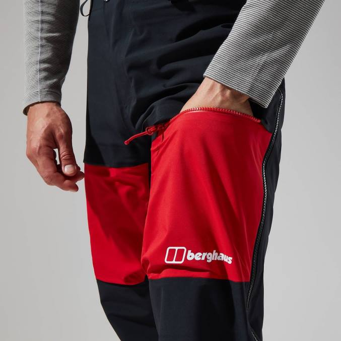 Berghaus moški mtn vodnik gtx pro pant 6JTH266 oblačila črna/rdeča