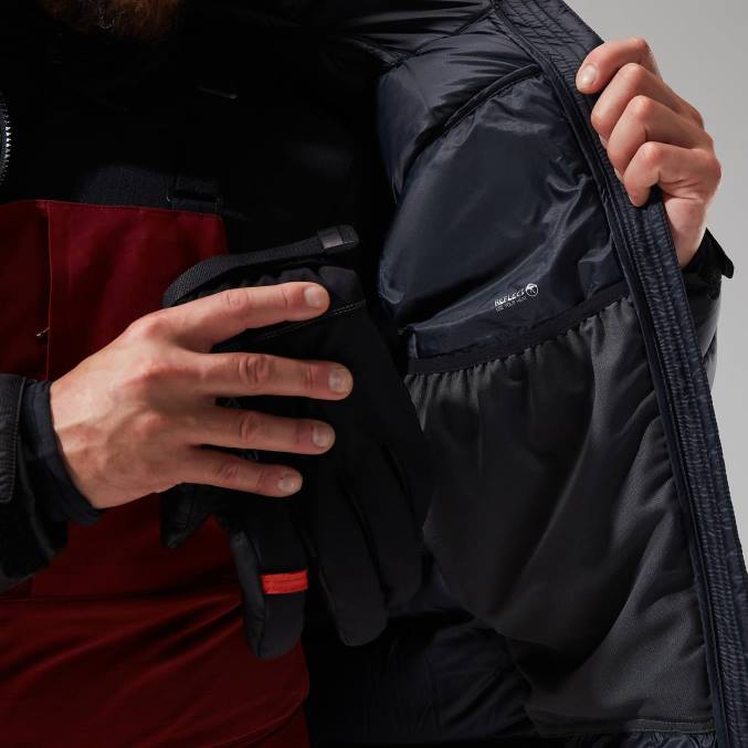 Berghaus moški mtn arete ultra puhast pulover s kapuco 6JTH71 oblačila jet črna