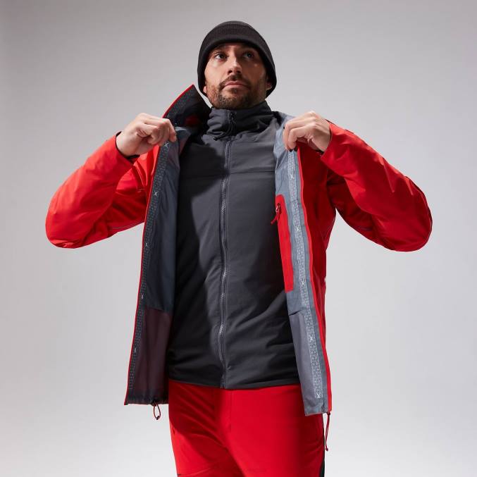 Berghaus moški mtn guide mw hibridna jakna 6JTH77 oblačila siva/črna