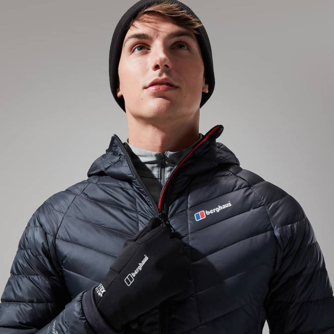 Berghaus moški tephra raztegljiva odsevna jakna 6JTH92 oblačila temno siva