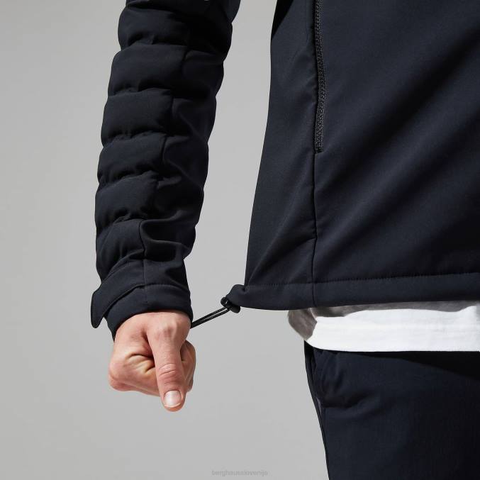 Berghaus moški theran hibridna jakna s kapuco 6JTH60 oblačila jet črna