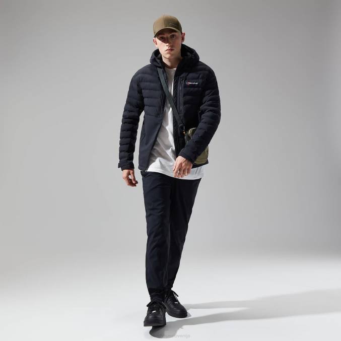 Berghaus moški theran hibridna jakna s kapuco 6JTH60 oblačila jet črna