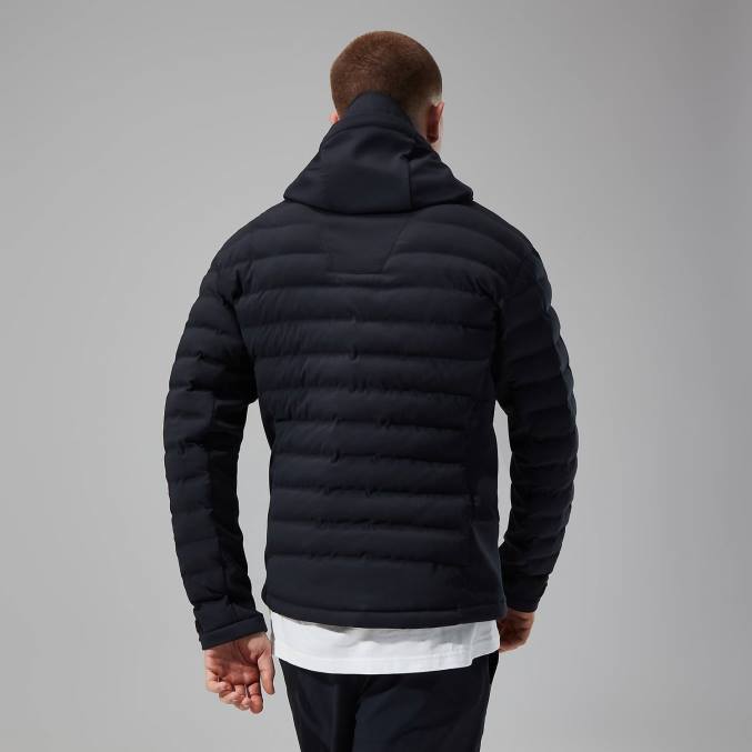 Berghaus moški theran hibridna jakna s kapuco 6JTH60 oblačila jet črna