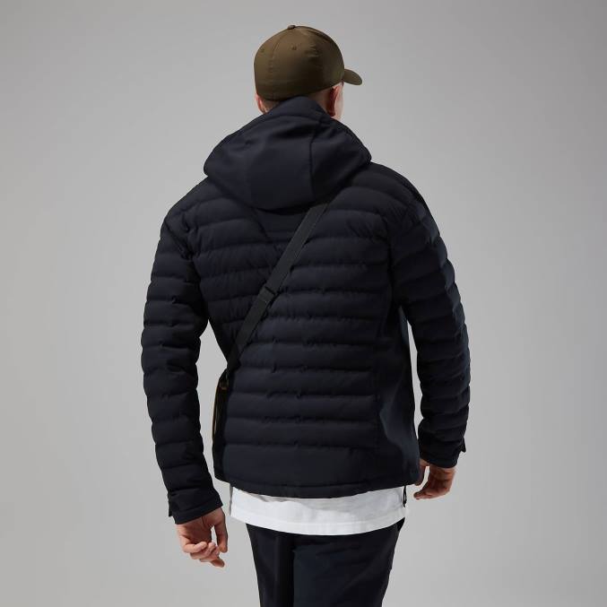 Berghaus moški theran hibridna jakna s kapuco 6JTH60 oblačila jet črna