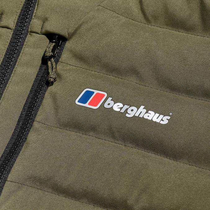 Berghaus moški theran hibridna jakna s kapuco 6JTH61 oblačila oljčna noč