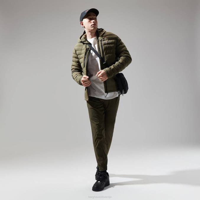 Berghaus moški theran hibridna jakna s kapuco 6JTH61 oblačila oljčna noč