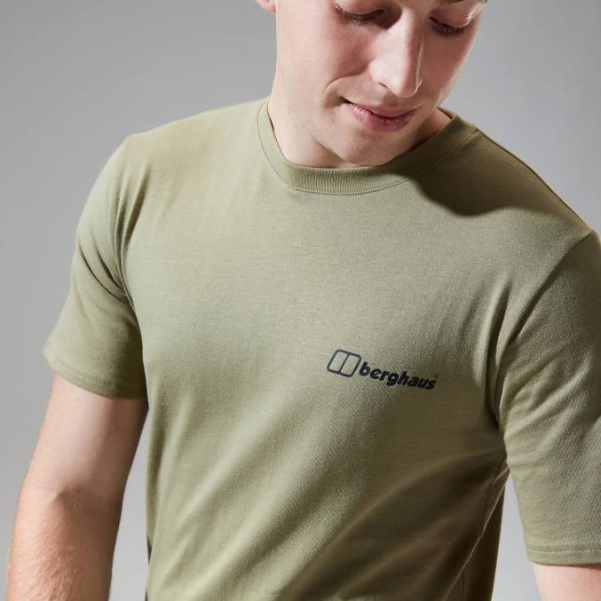 Berghaus moški majica s kratkimi rokavi dolomites mtn 6JTH204 oblačila svetlo zelena