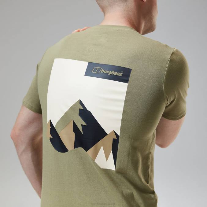 Berghaus moški majica s kratkimi rokavi dolomites mtn 6JTH204 oblačila svetlo zelena