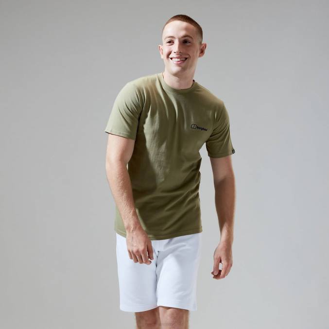 Berghaus moški majica s kratkimi rokavi dolomites mtn 6JTH204 oblačila svetlo zelena