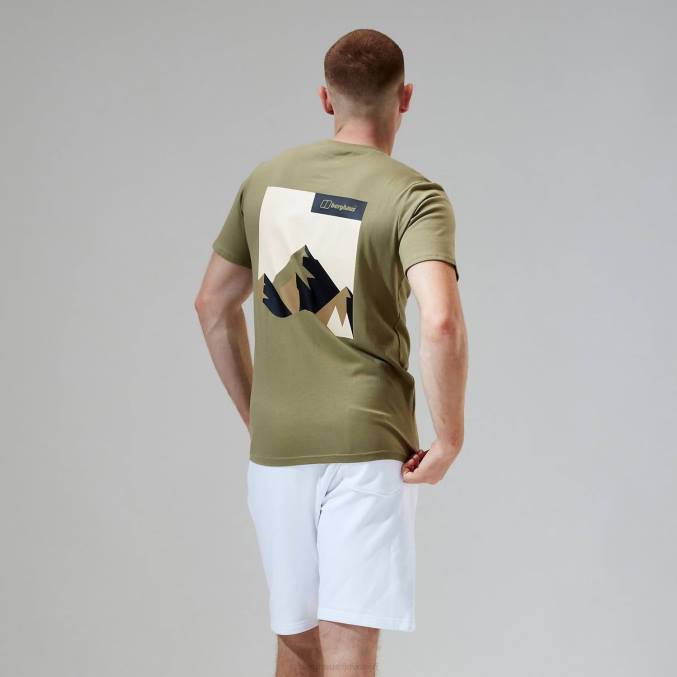 Berghaus moški majica s kratkimi rokavi dolomites mtn 6JTH204 oblačila svetlo zelena