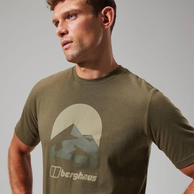 Berghaus moški majica s kratkimi rokavi edale mtn 6JTH224 oblačila temno zelena