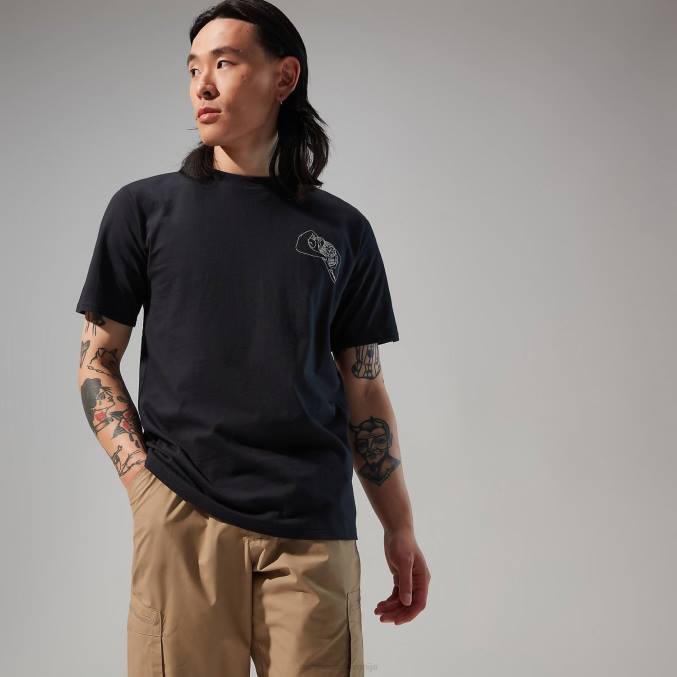 Berghaus moški majica s kratkimi rokavi hike beans 6JTH174 oblačila Črna