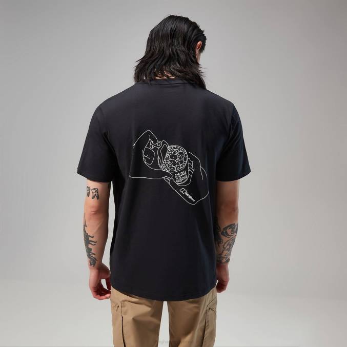 Berghaus moški majica s kratkimi rokavi hike beans 6JTH174 oblačila Črna