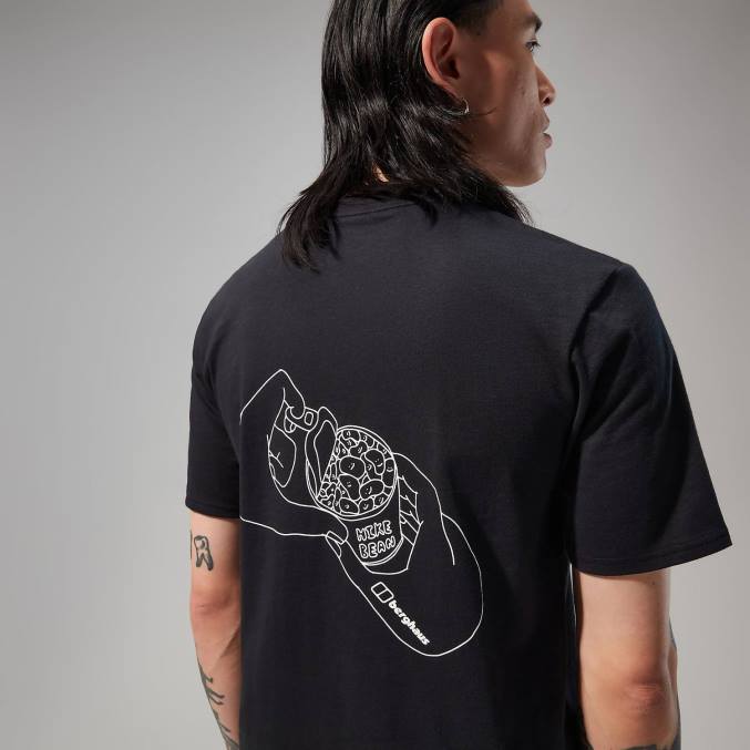 Berghaus moški majica s kratkimi rokavi hike beans 6JTH174 oblačila Črna