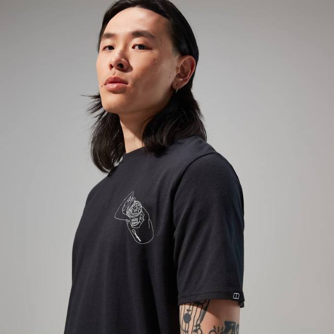 Berghaus moški majica s kratkimi rokavi hike beans 6JTH174 oblačila Črna