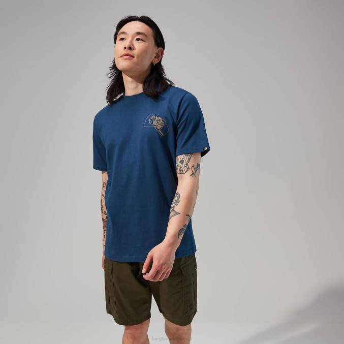 Berghaus moški majica s kratkimi rokavi hike beans 6JTH176 oblačila temno modra