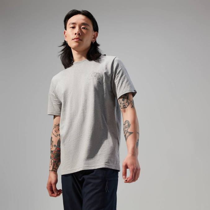 Berghaus moški majica s kratkimi rokavi hike beans 6JTH177 oblačila temno siva