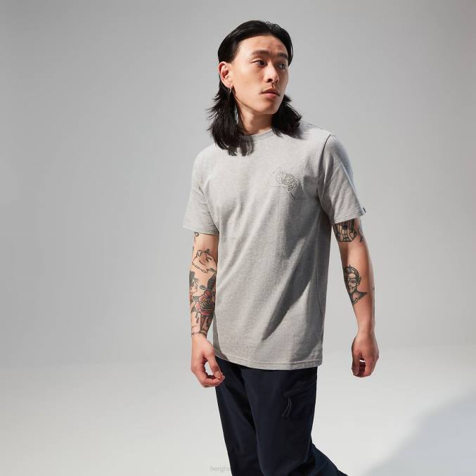 Berghaus moški majica s kratkimi rokavi hike beans 6JTH177 oblačila temno siva