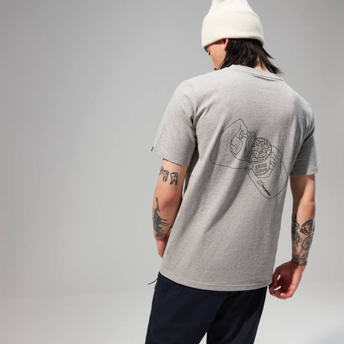 Berghaus moški majica s kratkimi rokavi hike beans 6JTH177 oblačila temno siva