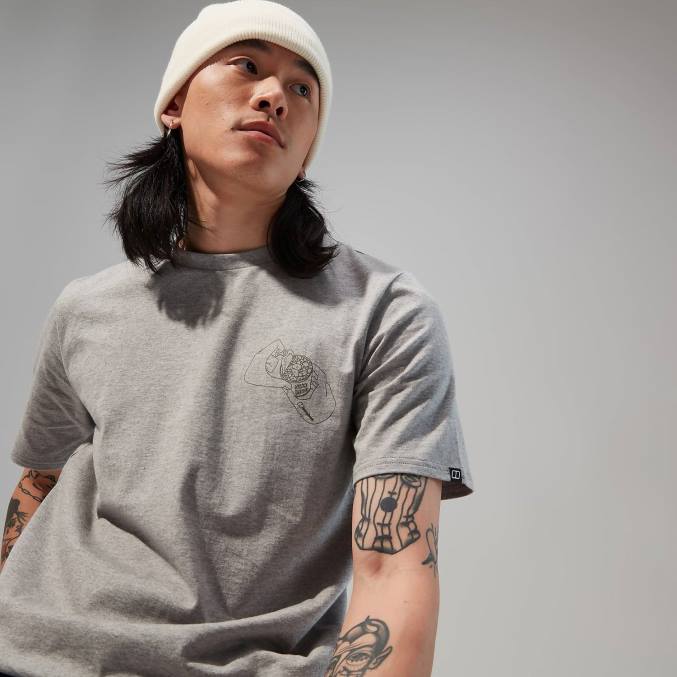 Berghaus moški majica s kratkimi rokavi hike beans 6JTH177 oblačila temno siva