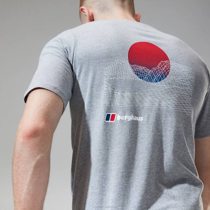 Berghaus moški majica s kratkimi rokavi snowdon 2.0 6JTH186 oblačila temno siva