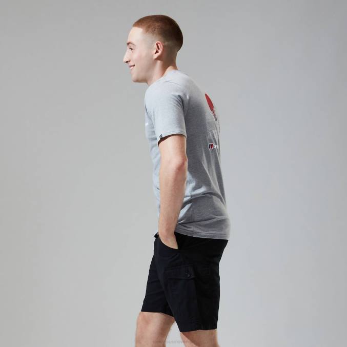 Berghaus moški majica s kratkimi rokavi snowdon 2.0 6JTH186 oblačila temno siva