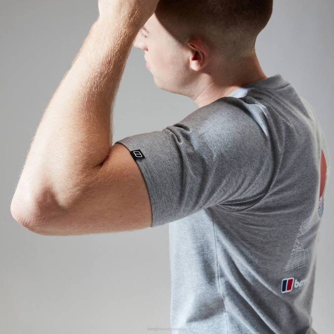 Berghaus moški majica s kratkimi rokavi snowdon 2.0 6JTH186 oblačila temno siva