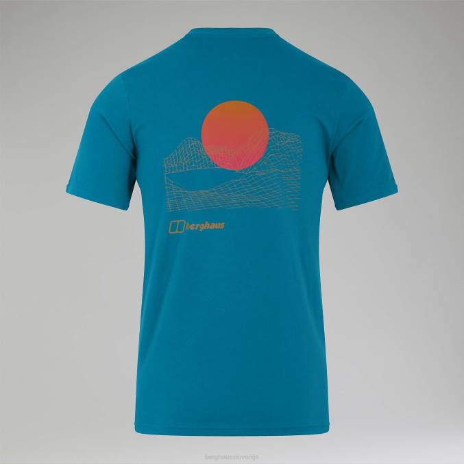 Berghaus moški majica s kratkimi rokavi z barvnim logotipom snowdon 6JTH189 oblačila temno turkizna