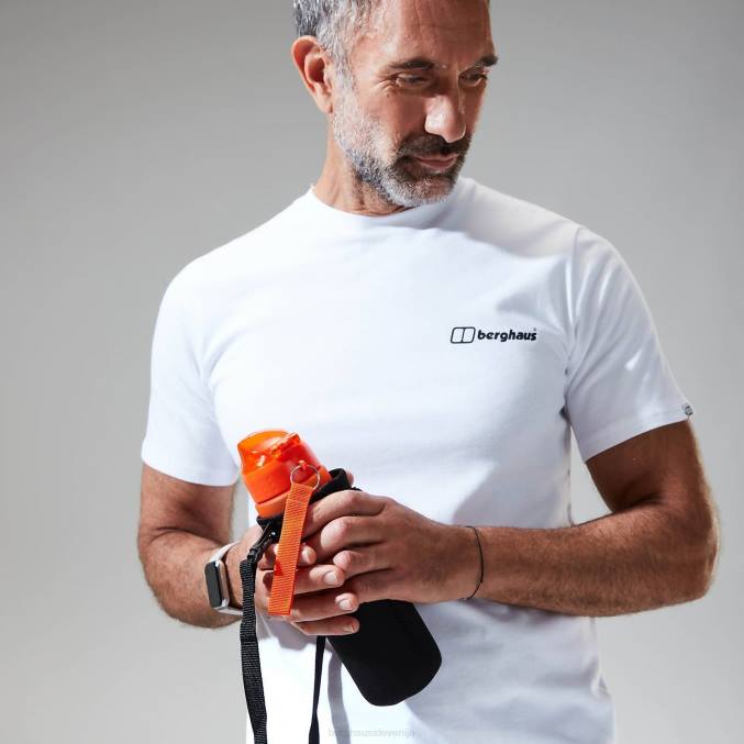 Berghaus moški majica s kratkimi rokavi z barvnim logotipom snowdon 6JTH190 oblačila bela