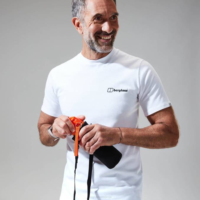 Berghaus moški majica s kratkimi rokavi z barvnim logotipom snowdon 6JTH190 oblačila bela