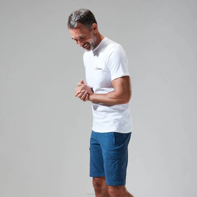 Berghaus moški majica s kratkimi rokavi z barvnim logotipom snowdon 6JTH190 oblačila bela