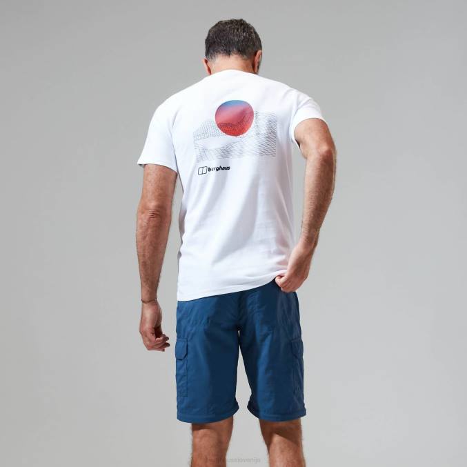 Berghaus moški majica s kratkimi rokavi z barvnim logotipom snowdon 6JTH190 oblačila bela