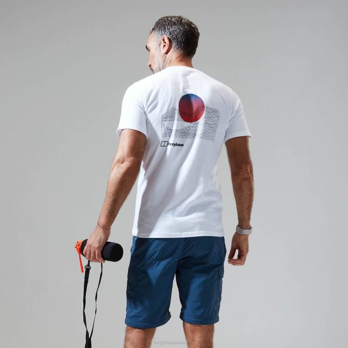 Berghaus moški majica s kratkimi rokavi z barvnim logotipom snowdon 6JTH190 oblačila bela