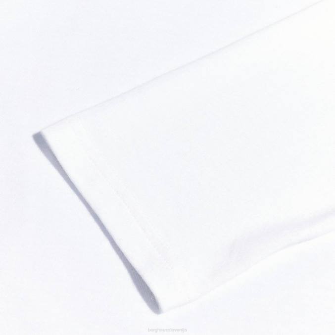 Berghaus moški majica z dolgimi rokavi z organskim velikim logotipom 6JTH218 oblačila bela