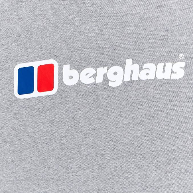 Berghaus moški majica z velikim logotipom z dolgimi rokavi 6JTH220 oblačila temno siva