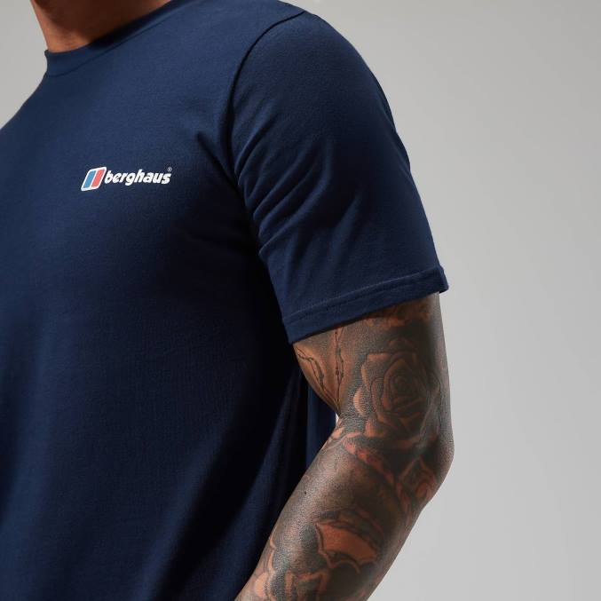 Berghaus moški organska klasična majica z logotipom 6JTH211 oblačila temno modra