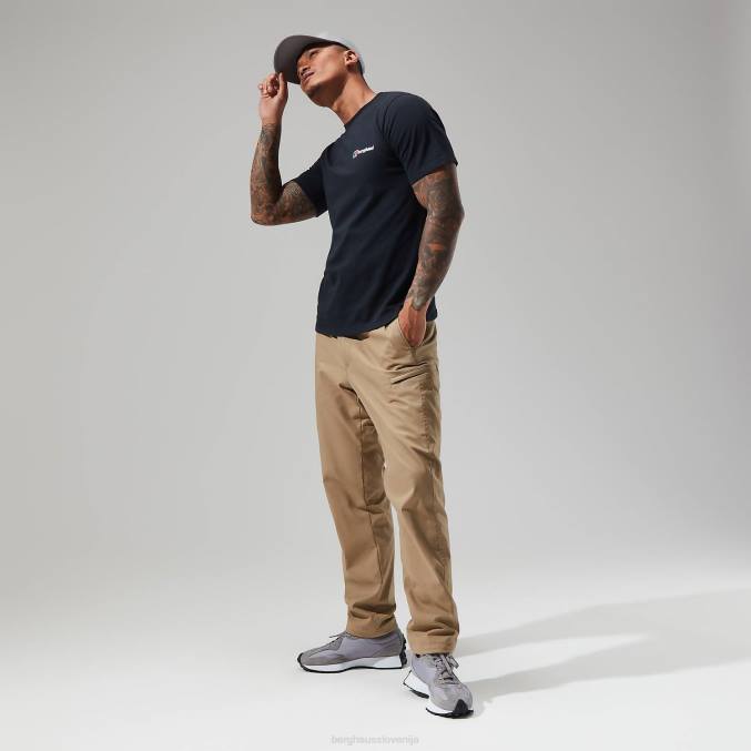 Berghaus moški organska majica z logotipom spredaj in zadaj 6JTH213 oblačila Črna