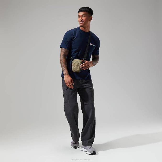 Berghaus moški organska majica z logotipom spredaj in zadaj 6JTH214 oblačila temno modra