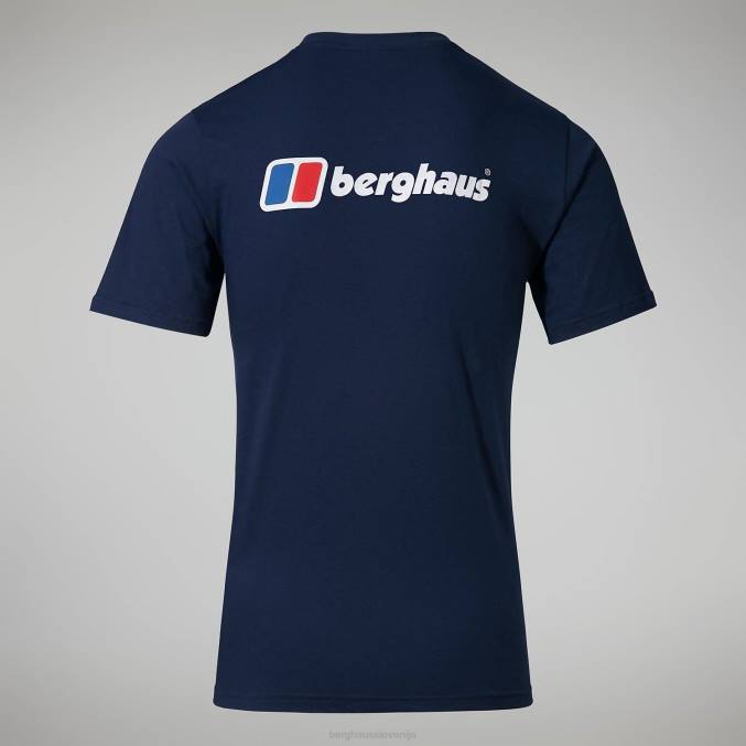 Berghaus moški organska majica z logotipom spredaj in zadaj 6JTH214 oblačila temno modra