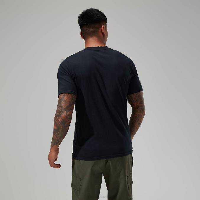 Berghaus moški organska majica z velikim klasičnim logotipom 6JTH205 oblačila Črna