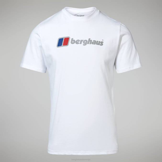 Berghaus moški organska majica z velikim klasičnim logotipom 6JTH206 oblačila bela