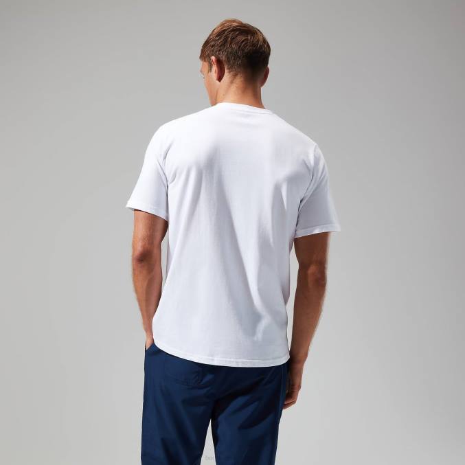 Berghaus moški organska majica z velikim klasičnim logotipom 6JTH206 oblačila bela