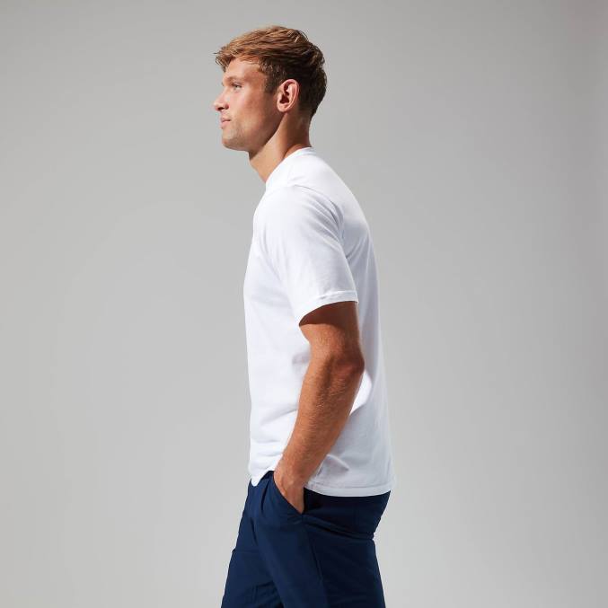 Berghaus moški organska majica z velikim klasičnim logotipom 6JTH206 oblačila bela