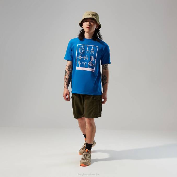 Berghaus moški pohodniška majica s kratkimi rokavi 6JTH178 oblačila modra