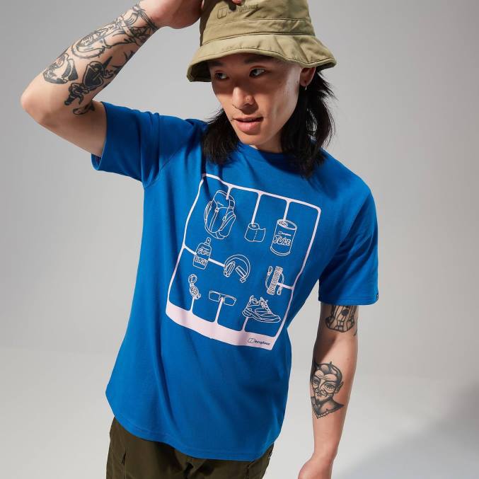 Berghaus moški pohodniška majica s kratkimi rokavi 6JTH178 oblačila modra