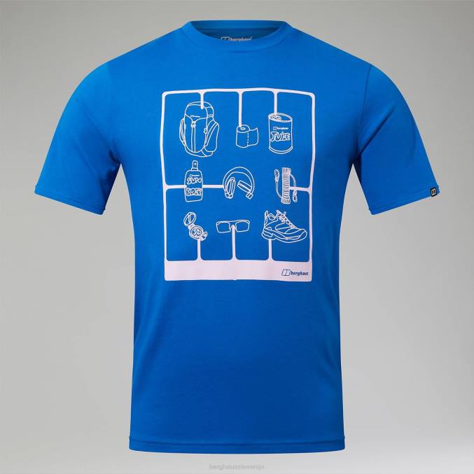 Berghaus moški pohodniška majica s kratkimi rokavi 6JTH178 oblačila modra