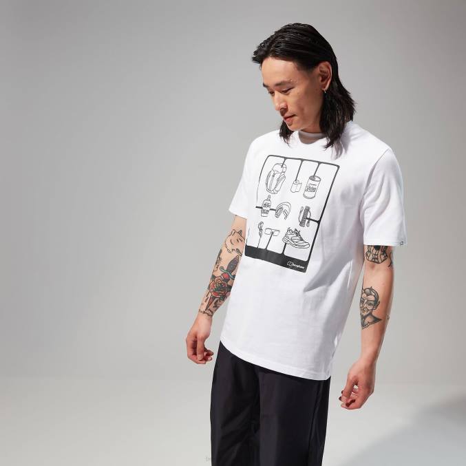 Berghaus moški pohodniška majica s kratkimi rokavi 6JTH179 oblačila bela