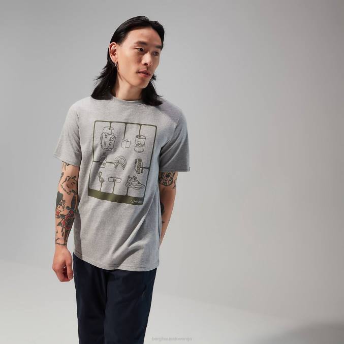 Berghaus moški pohodniška majica s kratkimi rokavi 6JTH180 oblačila temno siva