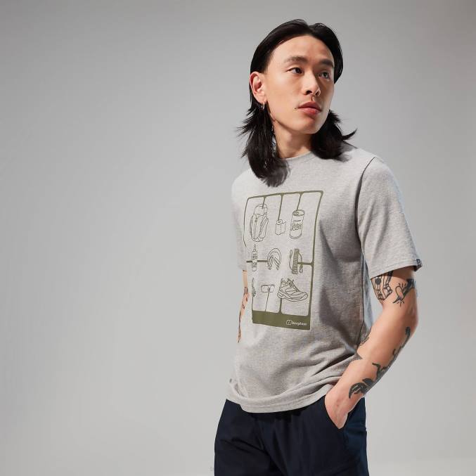 Berghaus moški pohodniška majica s kratkimi rokavi 6JTH180 oblačila temno siva